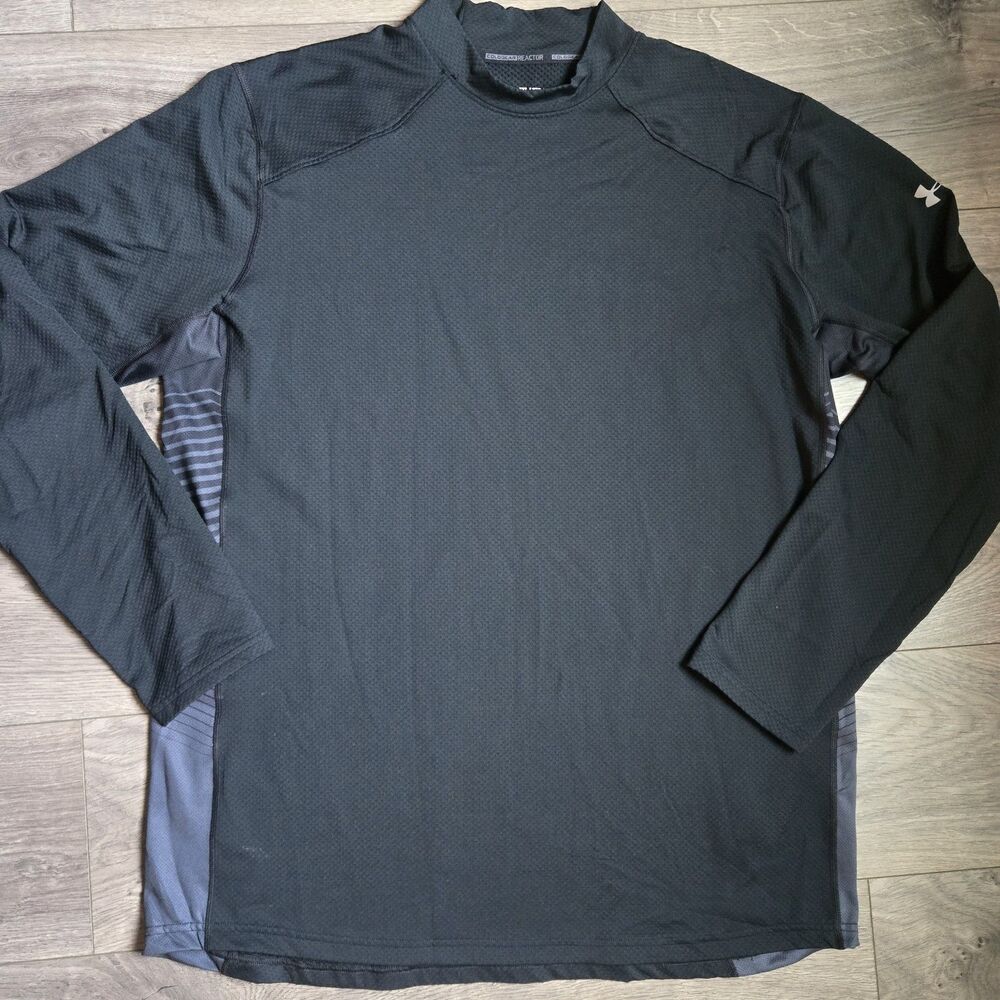 Under Armour ColdGear Reactor Mock Neck Base Layer Shirt Mens 2XL Black 1298251